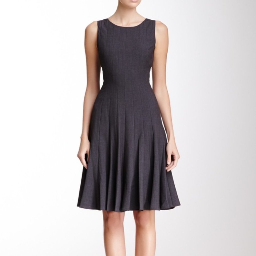 Calvin Klein Gray Sleeveless Pleated Dress